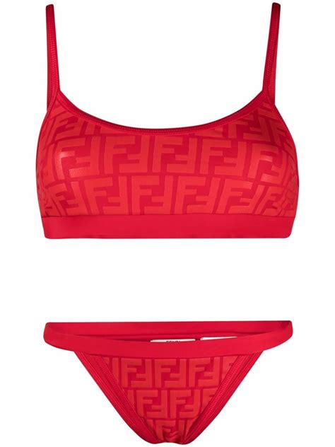 fendi swimsuit red trim